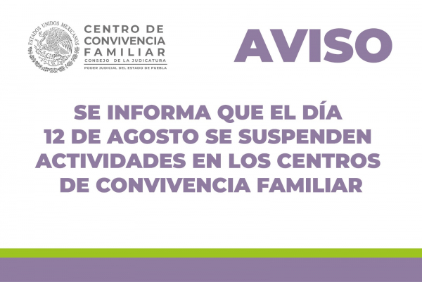 Suspensión de Actividades 12 de Agosto de 2024