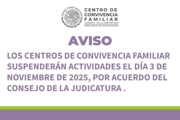 Suspensión de Actividades el Día 3 de Noviembre