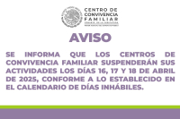 Suspensión de Actividades los días 16,17 y 18 de Abril 2025