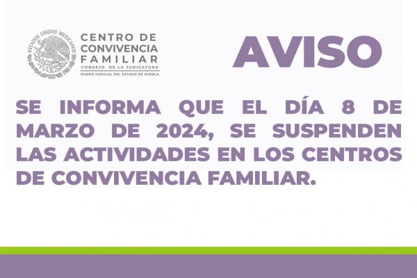 Suspensión de Actividades 8 Marzo 2024