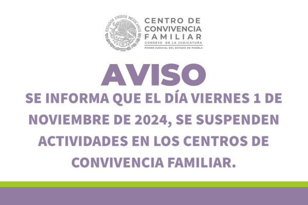 Suspensión de Actividades 1 de Noviembre de 2024