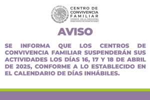 Suspensión de Actividades los días 16,17 y 18 de Abril 2025