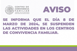 Suspensión de Actividades 8 Marzo 2024